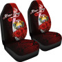 Nauru Polynesian Custom Personalised Car Seat Covers - Coat Of Arm With Hibiscus