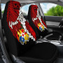 Tonga Polynesian Custom Personalised Car Seat Covers - Tribal Wave Tattoo Flag Color