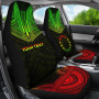 Cook Islands Custom Personalised Car Seat Cover - Cook Islands Flag Polynesian Chief Tattoo Reggae Version