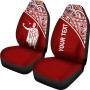 Hawaii Custom Personalised Car Seat Covers - Kamehameha King Polynesian Red Curve