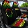 Cook Islands Custom Personalised Car Seat Covers - Cook Islands Flag Fog Reggae Style