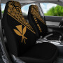 Hawaii Custom Personalised Car Seat Covers - Kanaka Maoli Polynesian Gold Curve