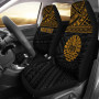 Tahiti Custom Personalised Car Seat Covers - Tahiti Flag Polynesian Gold Horizontal