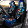 Fiji Custom Personalised Car Seat Covers - Vintage Tribal Mountain Crest