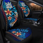 Fiji Custom Personalised Car Seat Covers - Vintage Tribal Mountain Crest