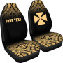 Wallis and Futuna Custom Personalised Car Seat Covers - Wallis and Futuna Coat Of Arms Polynesian Tattoo Fog Gold