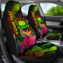 Samoa Polynesian Personalised Car Seat Covers -  Hibiscus and Banana Leaves