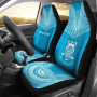 Tuvalu Custom Personalised Car Seat Cover - Tuvalu Coat Of Arms Polynesian Chief Tattoo Blue Version