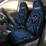 Kosrae Personalised Car Seat Covers - Kosrae Flag In Polynesian Tattoo Style (Blue)