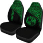 Tonga Custom Personalised Car Seat Covers - Tonga Coat Of Arms Polynesian Green Curve