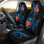 Polynesian Hawaii Car Seat Covers - Blue Plumeria