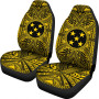 Gambier Islands Car Seat Cover - Gambier Islands Coat Of Arms Polynesian Gold Black