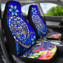 Polynesian Car Seat Covers - Turtle Plumeria Blue Color