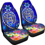 Polynesian Car Seat Covers - Turtle Plumeria Blue Color