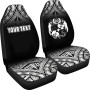 Tonga Custom Personalised Car Seat Covers - Tonga Coat Of Arms Polynesian Tattoo Fog Black