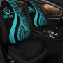 Vanuatu Custom Personalised Car Seat Covers - Turquoise Polynesian Tentacle Tribal Pattern