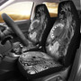 Cook Islands Custom Personalised Car Seat Covers - Humpback Whale with Tropical Flowers (White)