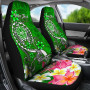 Tahiti Custom Personalised Car Seat Covers - Turtle Plumeria (Green)