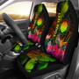 Northern Mariana Islands Personalised Car Seat Covers - Hibiscus and Banana Leaves