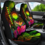 Northern Mariana Islands Personalised Car Seat Covers - Hibiscus and Banana Leaves