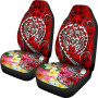 Polynesian Car Seat Covers - Turtle Plumeria Red Color