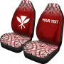 Hawaii Custom Personalised Car Seat Covers - Kanaka Maoli Polynesian Tattoo Fog Red