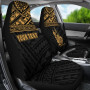 New Caledonia Custom Personalised Car Seat Covers - New Caledonia Gold Coat Of Arms Polynesian Tattoo