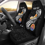 Tahiti Custom Personalised Car Seat Covers - Tahiti Seal Polynesian Patterns Plumeria (Black)