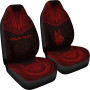 New Caledonia Custom Personalised Car Seat Cover - New Caledonia Coat Of Arms Polynesian Chief Tattoo Red Version