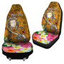 Fiji Custom Personalised Car Seat Covers - Turtle Plumeria (Gold)