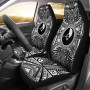 Yap Car Seat Cover - Yap Coat Of Arms Polynesian White Black