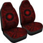 Marshall Islands Car Seat Cover - Marshall Islands Coat Of Arms Polynesian Red Black