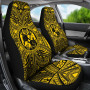 Tonga Car Seat Cover - Tonga Coat Of Arms Polynesian Gold Black