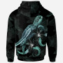 Federated States of Micronesia Custom Personalized Polynesian Hoodie - Turtle With Blooming Hibiscus Turquoise