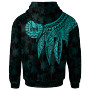 Tahiti Personalised Hoodie - Polynesian Wings (Turquoise)