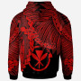 Polynesian Hawaii Hoodie - Tribal Wave Tattoo Red