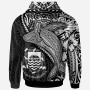 Tuvalu Hoodie - Humpback Whale & Coat of Arms White