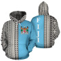 Fiji Hoodie - Fiji Coat Of Arms Tapa Half
