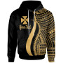 Wallis and Futuna Custom Personalised Hoodie Gold - Tentacle Tribal Pattern
