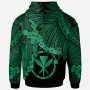 Polynesian Hawaii Hoodie - Tribal Wave Tattoo Green