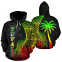 Tuvalu Polynesian Hoodie Coconut Tree Reggae