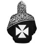Wallis and Futuna Polynesian Personalised Custom Hoodie - Black Curve