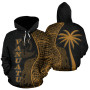 Vanuatu Polynesian Hoodie Coconut Tree Gold