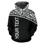 Turtle All Over Custom Personalised Hoodie - Polynesian Black Curve Style