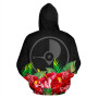 Yap Polynesian Hoodie Black Hibiscus