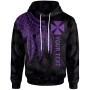 Wallis and Futuna Personalised Hoodie - Polynesian Wings Purple