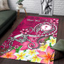 Kosrae Custom Personalised Area Rug - Turtle Plumeria (Pink) Polynesian 2