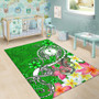 Kosrae Area Rug - Turtle Plumeria (Green) Polynesian 5