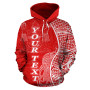 Fiji Polynesian Custom Personalised Hoodie Coconut Red White