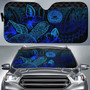 American Samoa Auto Sun Shades Turtle Hibiscus Blue